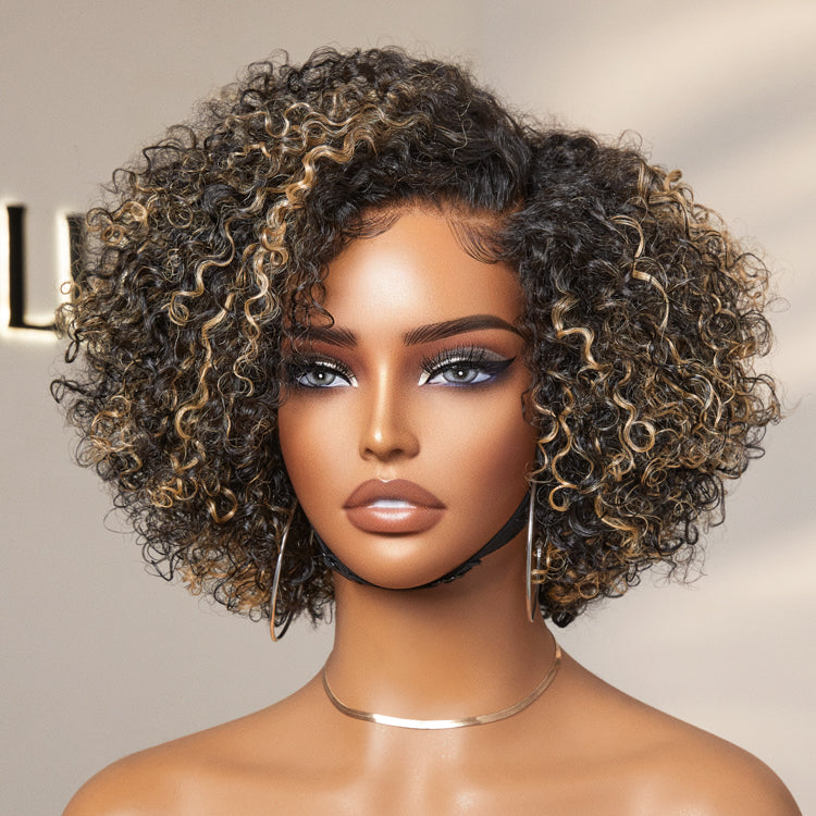 Lumma - Short Curly Human Hair Wig | Minimalist HD Lace | Glueless Side Part