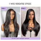 180% Density Human Hair Wig | Glueless HD Lace 7x6 Closure (Pre-Cut) | Butterfly Cut, Light Yaki Straight | Lumma