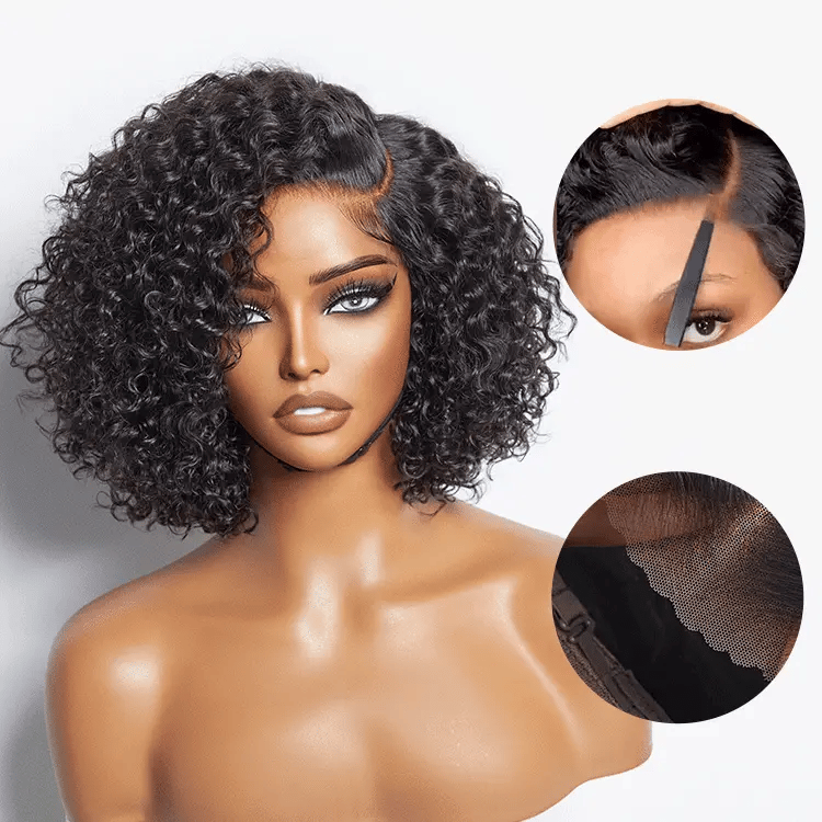 Lumma - Short Curly Human Hair Wig | Minimalist HD Lace | Glueless Side Part