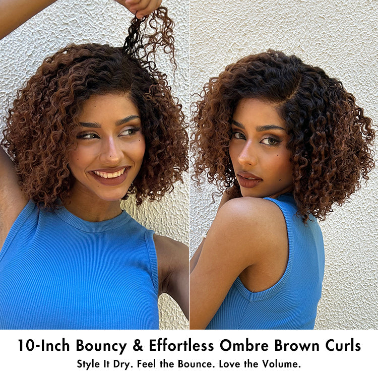 Lumma - Short Curly Human Hair Wig | Minimalist HD Lace | Glueless Side Part