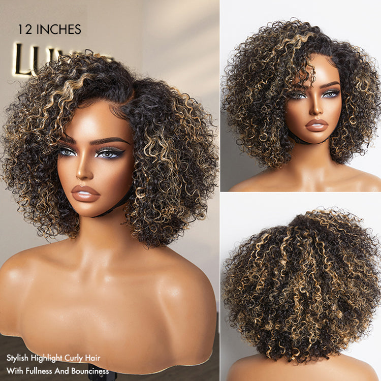 Lumma - Short Curly Human Hair Wig | Minimalist HD Lace | Glueless Side Part