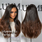 180% Density Human Hair Wig | Glueless HD Lace 7x6 Closure (Pre-Cut) | Butterfly Cut, Light Yaki Straight | Lumma
