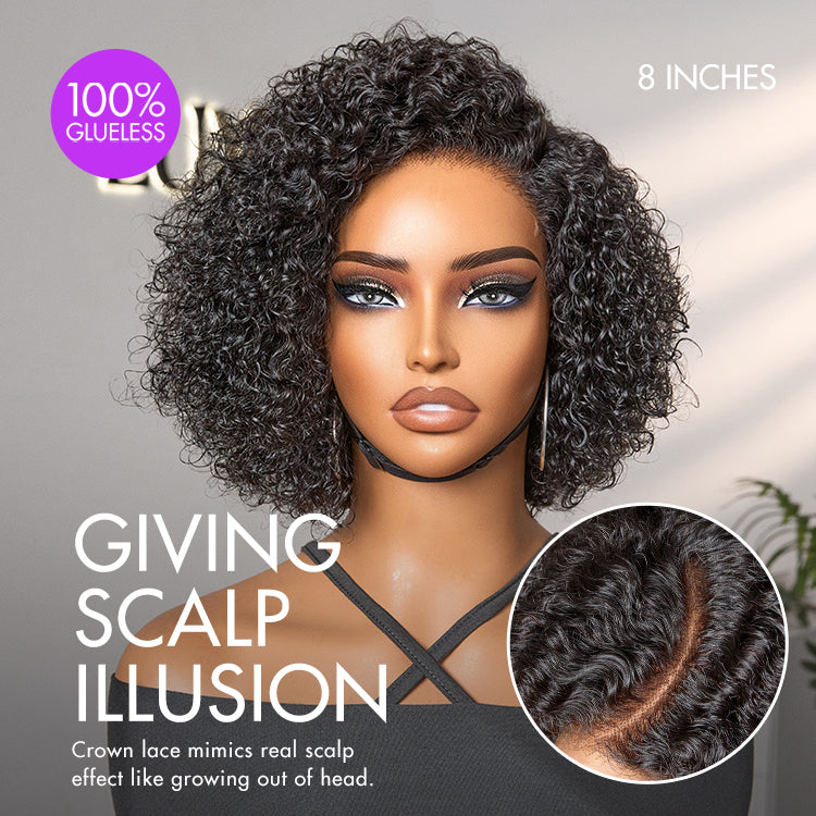 Lumma - Short Curly Human Hair Wig | Minimalist HD Lace | Glueless Side Part