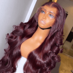 Lumma - 99J Burgundy Red 3D Body Wave Human Hair Lace Wig | Glueless Lace Front Wig | Colored Human Hair