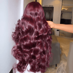 Lumma - 99J Burgundy Red 3D Body Wave Human Hair Lace Wig | Glueless Lace Front Wig | Colored Human Hair