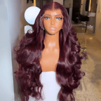 Lumma - 99J Burgundy Red 3D Body Wave Human Hair Lace Wig | Glueless Lace Front Wig | Colored Human Hair