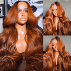 Lumma Ginger Ombre Body Wave Human Hair Lace Wig | HD Lace Front 13x4 or 4x4 Closure | Dark Roots